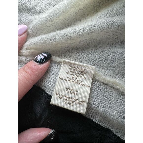 Free People Cardigan Sweater Womens Size XS Cream Knit Open Front Wool Blend - Picture 4 of 9